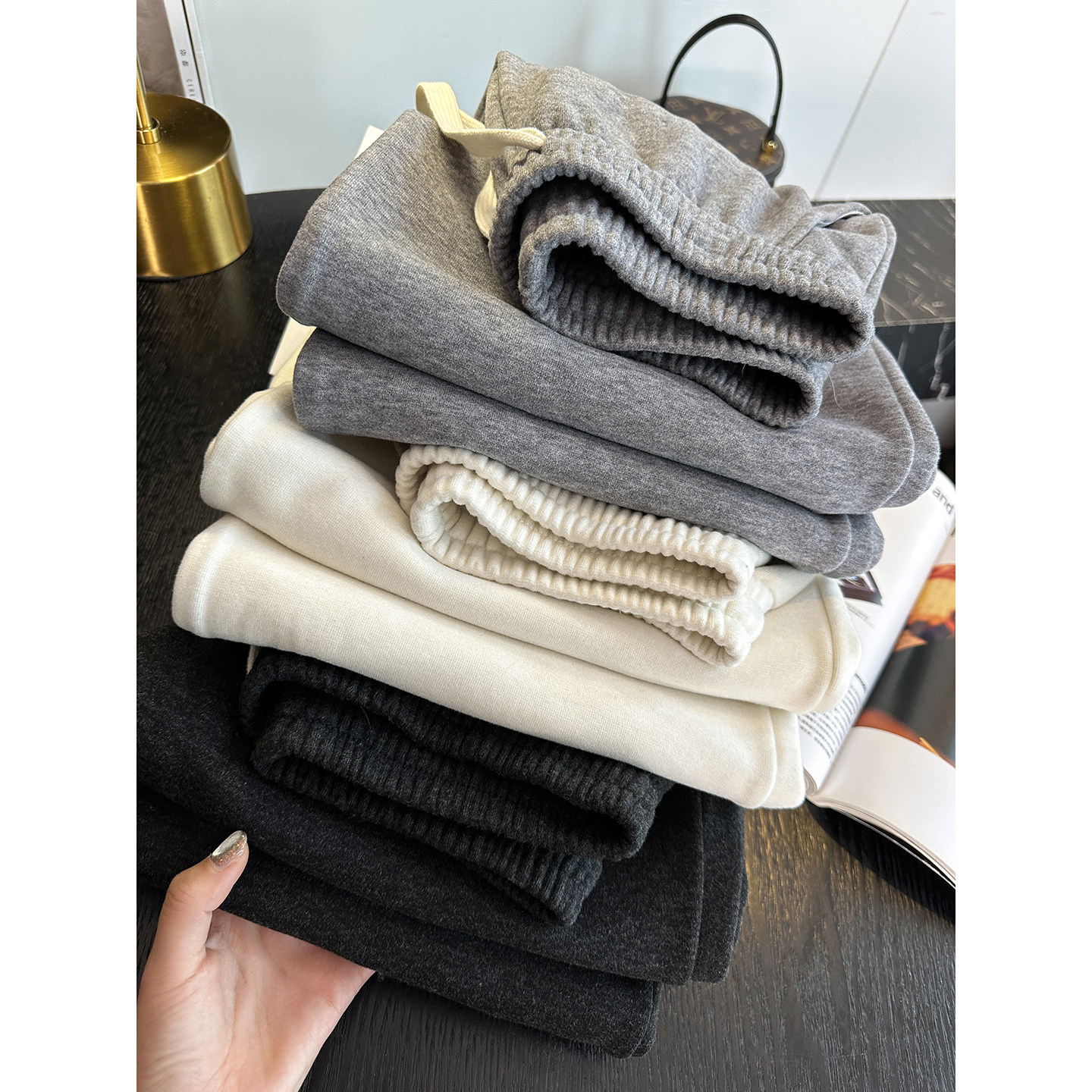 新升级！豆腐裤~加绒宽松糯米裤女秋冬新款柔软垂感阔腿休闲裤长,淘宝优惠券,粉丝福利购,淘宝优惠卷