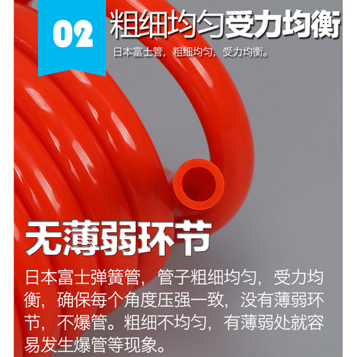 富士气动弹簧管空压机气泵软管TPU螺旋气线高压伸缩风炮管子气绳 - 图1
