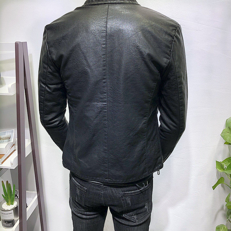 立领皮衣潮男春新韩版修身显瘦百搭皮夹克外套社会人抖音同款ins,淘宝优惠券,粉丝福利购,淘宝优惠卷