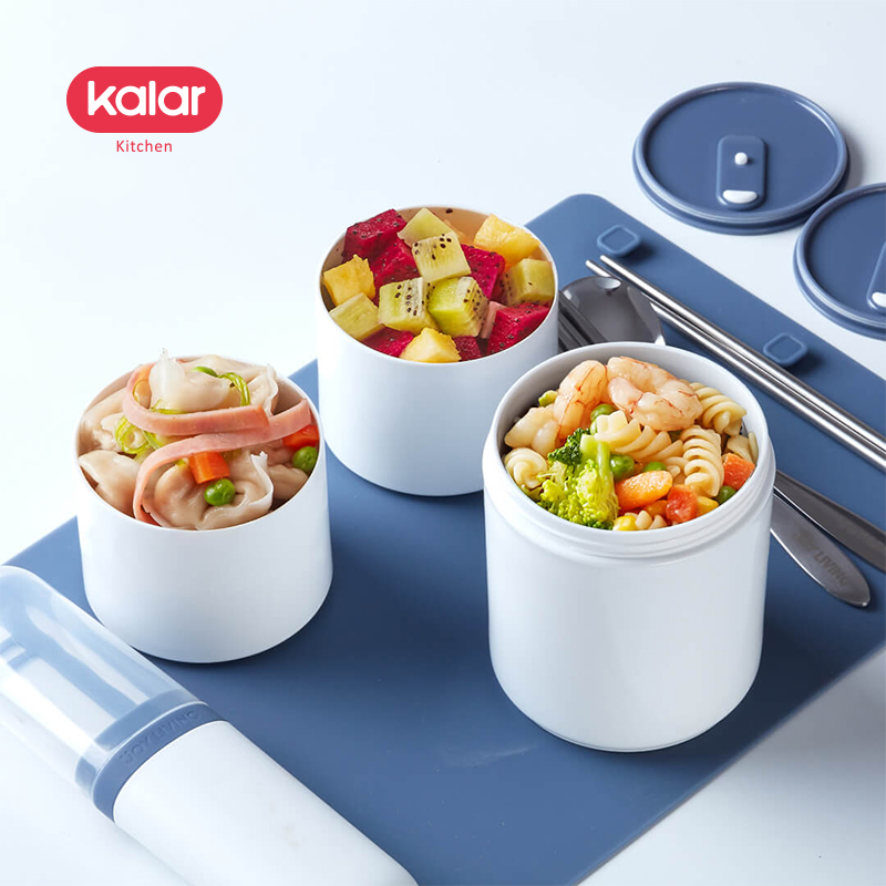 kalar日式創意矽膠飯盒多層分格便當盒微波保溫桶密封防漏午餐盒