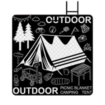 Thickening Machine Wash Ultrasonic Black & White National Wind Picnic Mat Tent Aluminum Film Anti Tide Mat Camping Park Lawn Mat