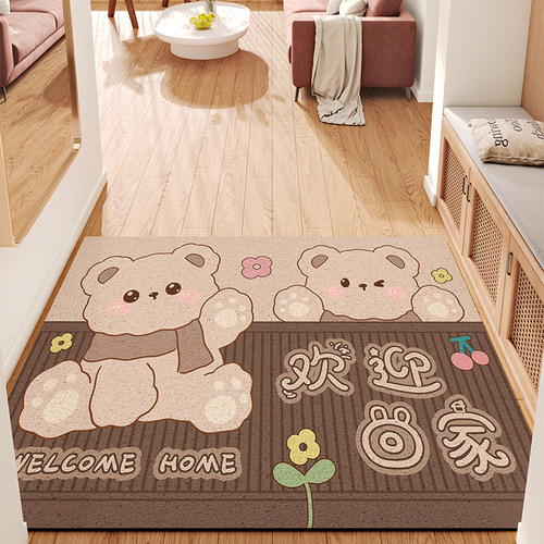 入户门地垫丝圈玄关进门口门垫耐脏免洗可裁剪免打理防滑脚垫地毯 - 图0