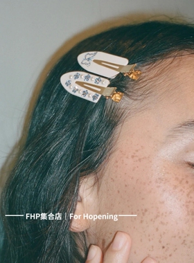 边夹甜美镶钻红色花朵爱心刘海夹