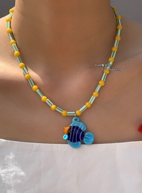 琉璃男女通用小鱼度假风项链