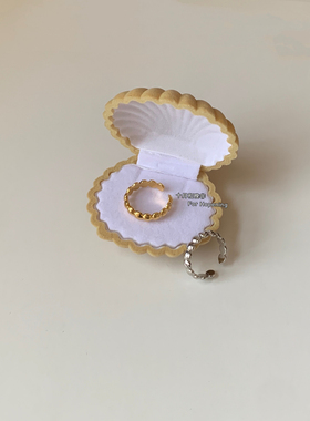 小众设计贝壳造型开口戒指食指戒