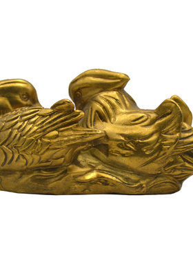 中式家居摆件卧室和谐纯铜鸳鸯