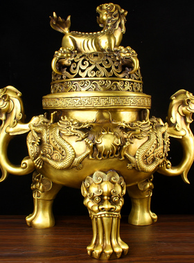 铜天狗炉摆件铜香炉铜熏香炉