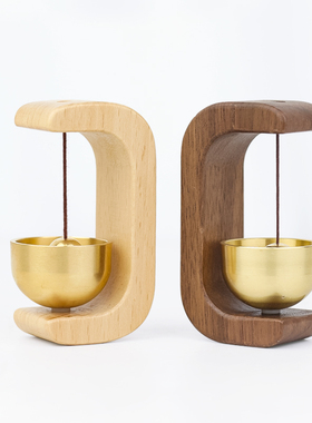 多巴胺入户风铃治愈系铃铛吸门式纯黄铜冰箱店铺开门提醒进门挂饰