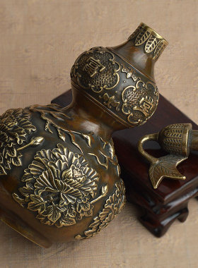 纯铜仿古风工艺品送礼葫芦摆件