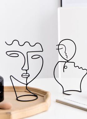 北欧简约创意金属人像摆件架