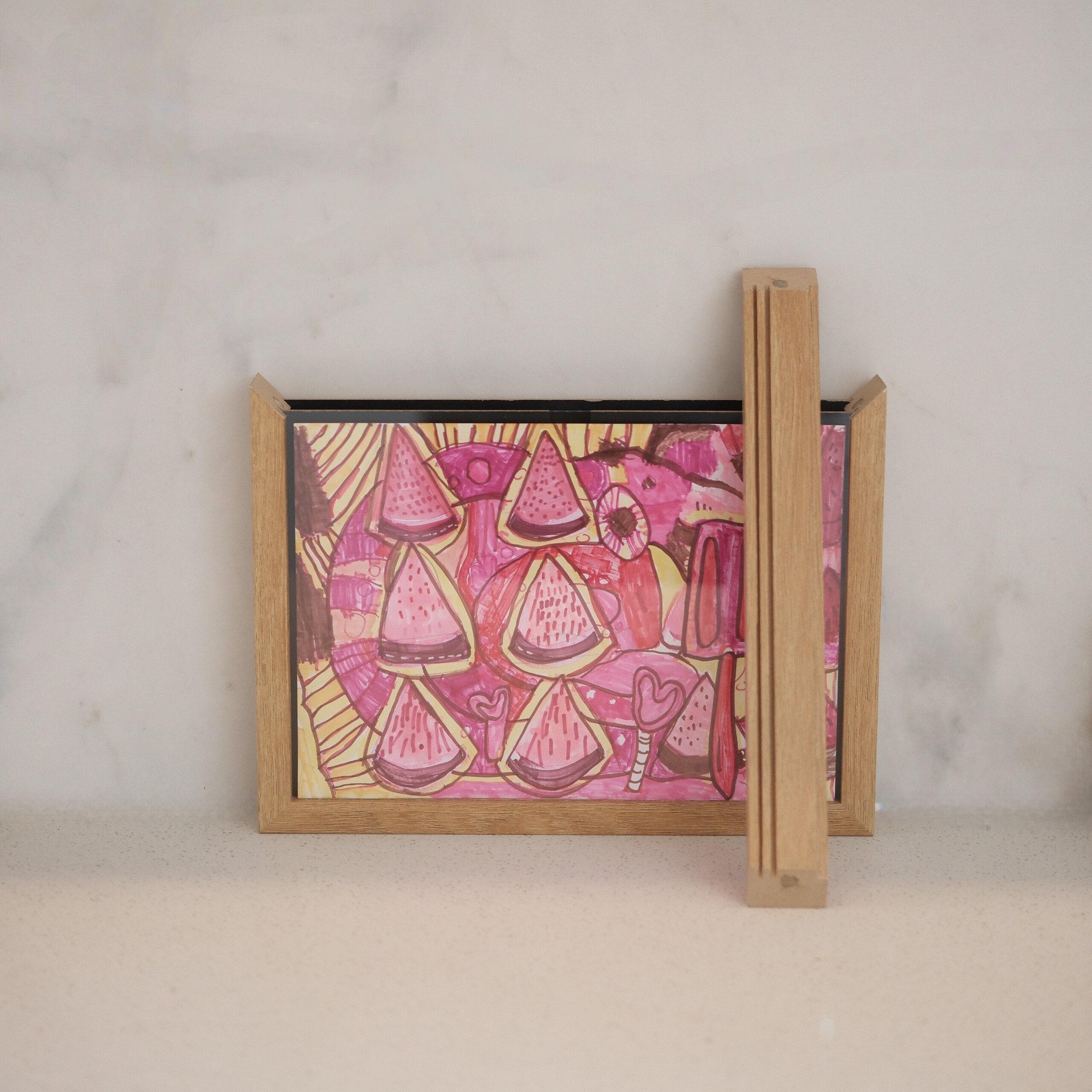 快拆磁吸A4儿童画框收纳展示一体儿童画奖状装裱8K活动盖A3相框