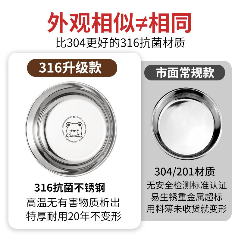 316不锈钢盘儿童宝宝餐盘食品级婴儿餐具防摔盘子家用辅食吃饭盘,淘宝优惠券,粉丝福利购,淘宝优惠卷