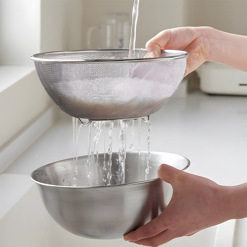 国风不锈钢沥水篮过滤筛厨房家用洗米神器洗菜盆滤水篮细孔淘米篮,淘宝优惠券,粉丝福利购,淘宝优惠卷