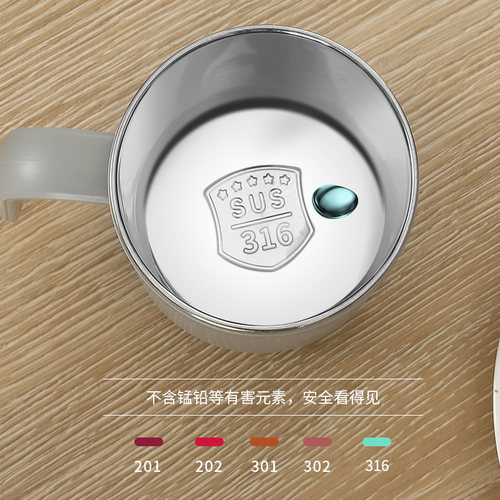 保温马克杯带盖带吸管316不锈钢办公室咖啡杯男女泡茶水家用杯子 - 图0