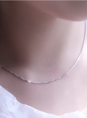 足银首饰品日韩盒子链锁骨纯项