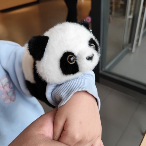 成都大熊猫公仔啪啪圈手环玩具毛绒玩偶抱抱手腕基地纪念品周边 - 图3