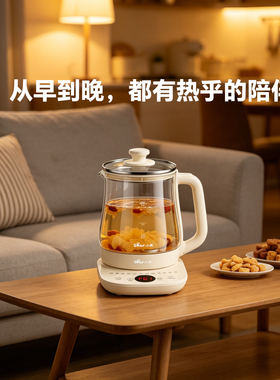 小熊加厚玻璃炖煮一体养生壶