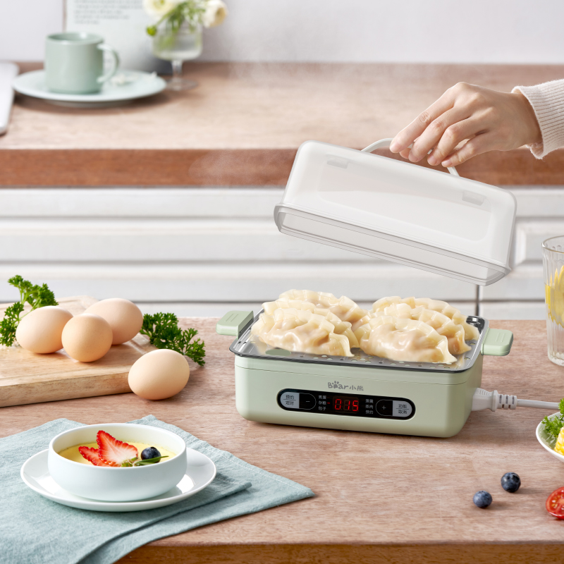 小熊煮蛋器自动断电双层蒸蛋器预约定时家用小型鸡蛋羹神器早餐机 - 图0