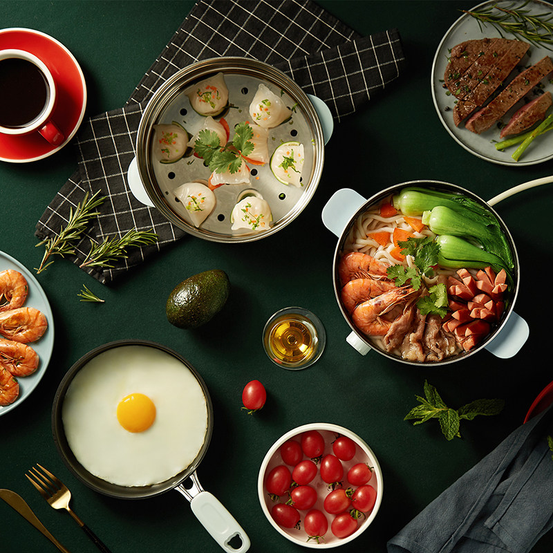 小熊多功能家用分体式学生炒电煮锅 小熊生活电器电煮锅