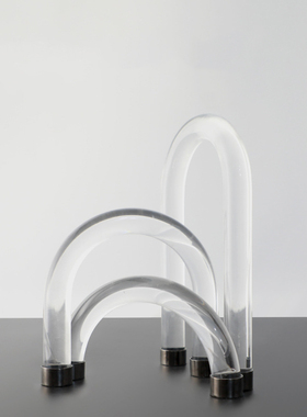 现代简约透明亚克力摆件家居样板间客厅书房电视柜拱形装饰品摆设