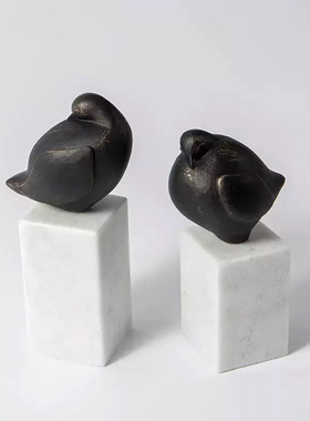 新中式黑白简约风格家居饰品小鸟北欧样板间售楼处酒柜软装摆件