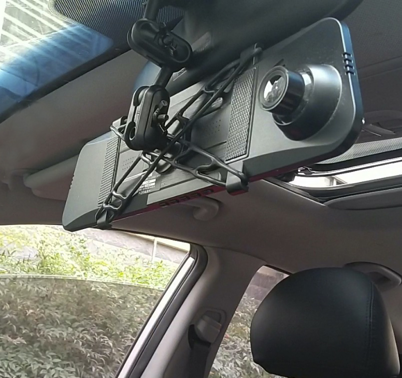 记录仪支架 汽车载后视镜通用双面胶粘贴行车记录仪支架送加长杆 - 图0