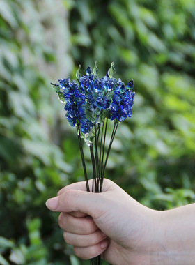 淄博琉璃手工玻璃花朵仿真花家居桌面装饰花瓶插花永生花摆件礼物