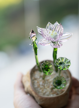 文创礼物高级粉透琉璃淄博中式