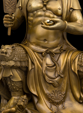 康盛纯铜面然大士佛像