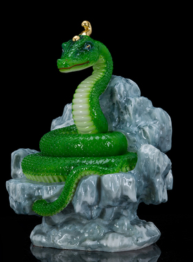 汉白玉灵蛇白蛇青蛇生肖蛇摆件