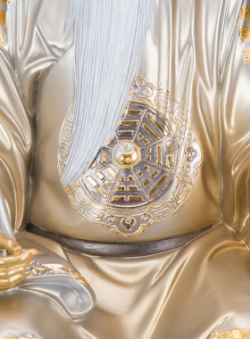 圣丰彩绘道德天尊供奉摆件铜像