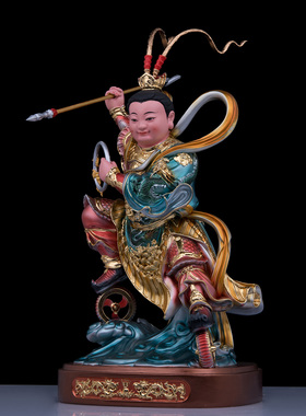 树脂哪吒三太子神像中式客厅摆件