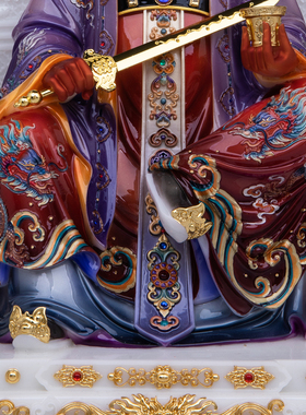 彩绘纯手工桌面摆件张天师神像
