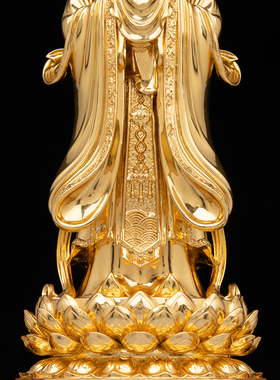 康盛黄铜供奉摆件中式金童玉女像