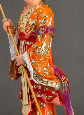 树脂彩绘宫女侍女神像摆件