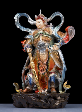 全铜伽蓝韦陀菩萨佛像工艺品摆件