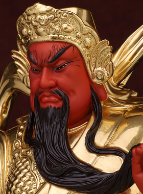 铜贴金中式伽蓝韦陀菩萨关公铜像