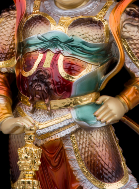 康盛黄铜供奉摆件中式伽蓝韦陀像