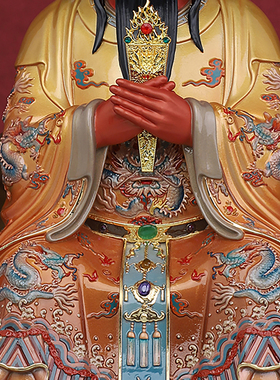 康盛黄铜供奉摆件广济龙王神像