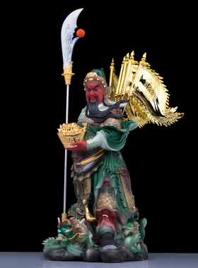 汉白玉居家玄关供奉常用摆件关公