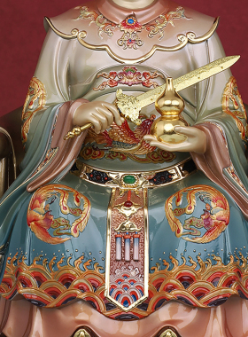 康盛黄铜供奉摆件九天玄女神像