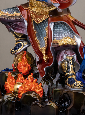 王灵官全铜王天君神像供奉摆件