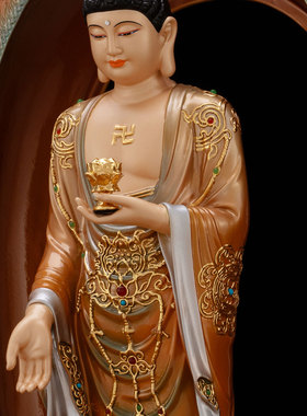 康盛黄铜供奉摆件中式阿弥陀佛像