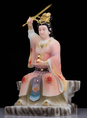 玄女汉白玉家居客厅中式风神像
