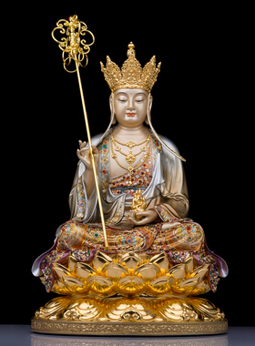纯铜彩绘全堂佛观音地藏王释迦佛