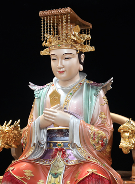 康盛纯铜家用供奉摆件玉帝王母