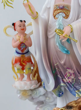 站龙观音佛像汉白玉观音菩萨