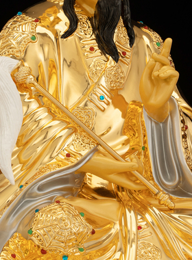 康盛黄铜供奉摆件中式黄大仙神像