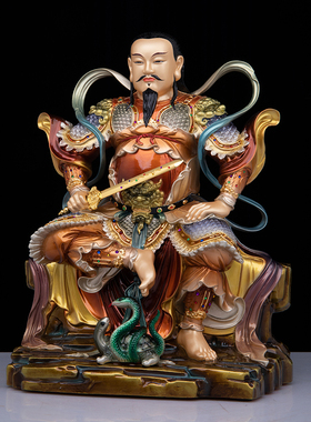 全铜真武大帝玄天上帝神像摆件