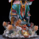 Resin white marble worship ornament Guan Gong statue